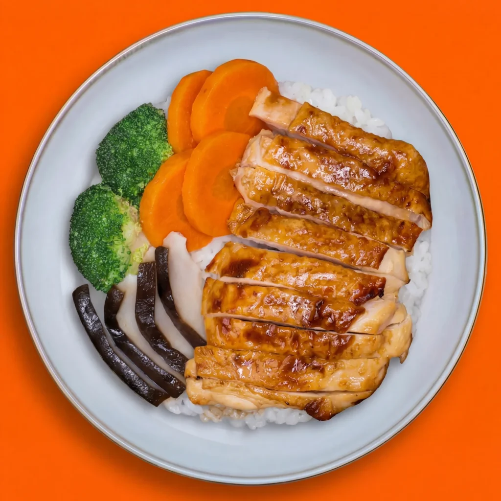 Arroz blanco con pollo Teriyaki
