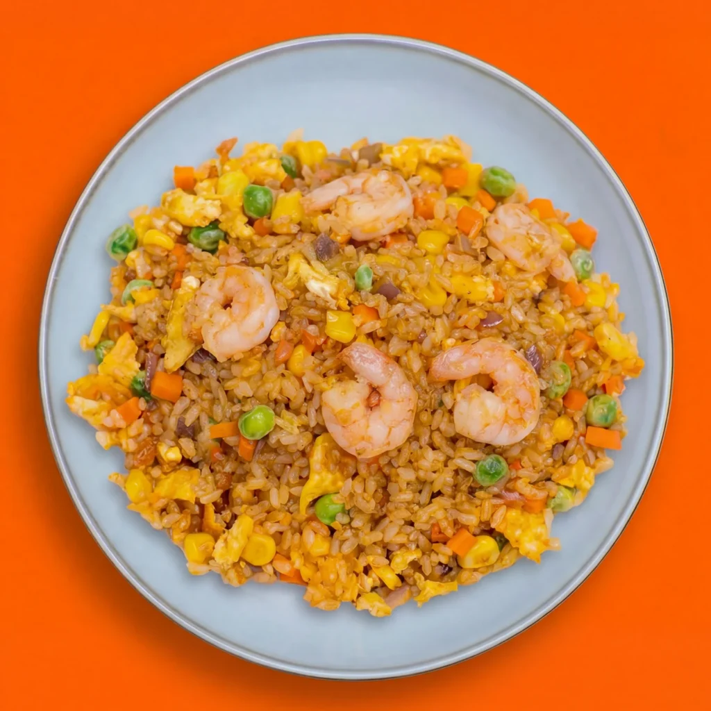 Arroz frito con gamba