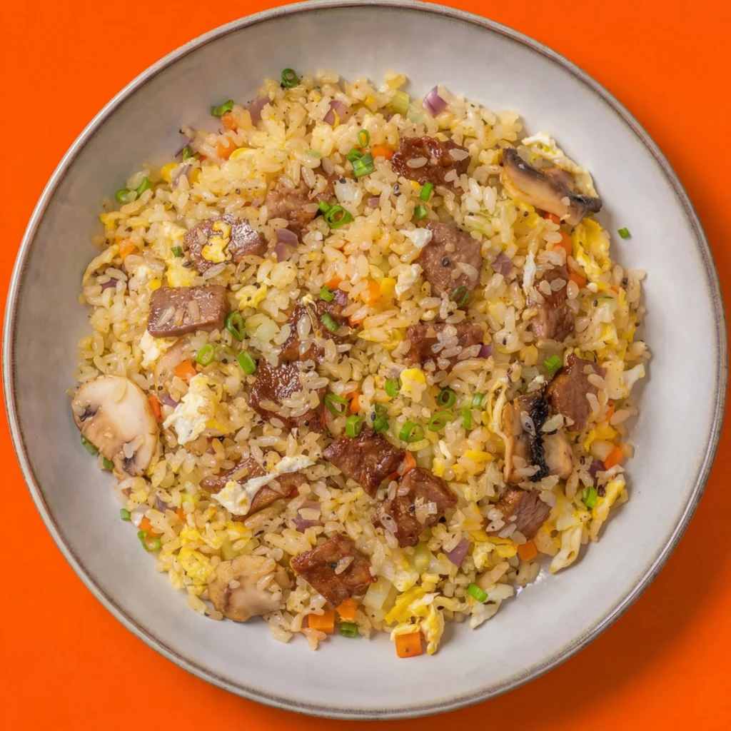 Arroz frito con trufa