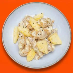 Cerdo con mostaza y piña